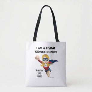 JAG ÄR EN LEVANDE KIDNEY DONOR TOTE BAG TYGKASSE