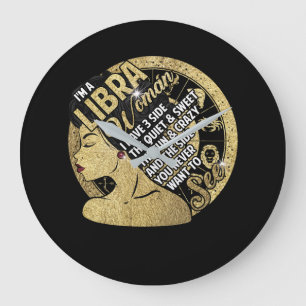 Jag är en Libra-kvinna som jag har 3 sidor av Quie Stor Klocka