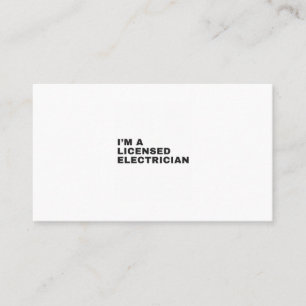 JAG ÄR EN LICENSERAD ELECTRICIAN VISITKORT