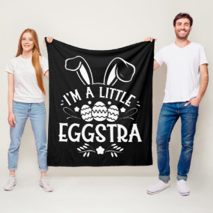 Jag är en lite ägg-extra rolig kanin påskharen fleecefilt