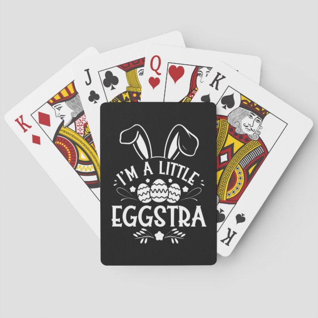 Jag är en lite extra rolig kanin påskharen casinokort (Baksidan)