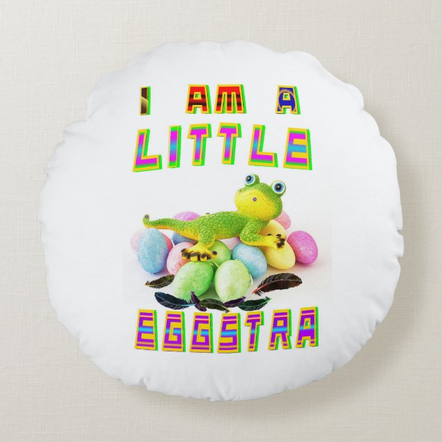 Jag är en liten Eggstra Rund Kudde (Framsidan)