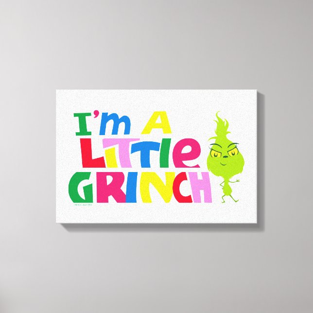 Jag är en liten Grinch Färgrik Grafik Canvastryck (Framsida)