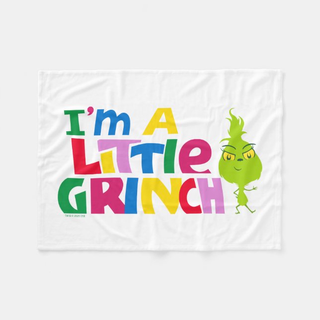 Jag är en liten Grinch Färgrik Grafik Fleecefilt (Framsidan (Horisontell))