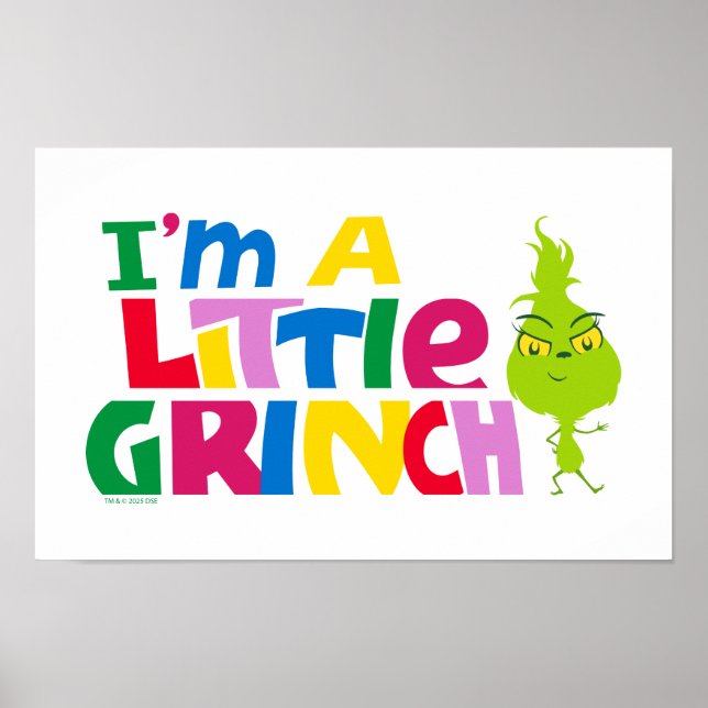 Jag är en liten Grinch Färgrik Grafik Poster (Framsidan)
