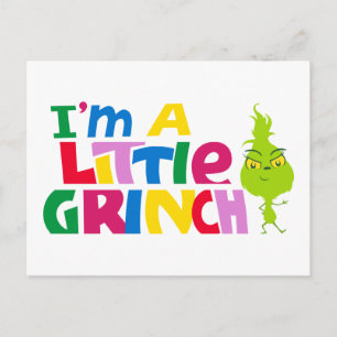 Jag är en liten Grinch Färgrik Grafik Vykort
