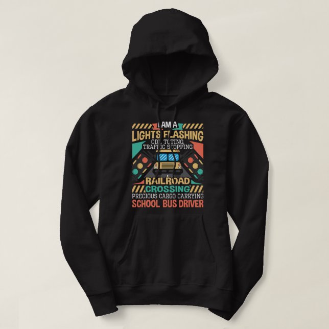 Jag är en Ljus-flashande CDL Toolt School Buss Dri Hoodie (Design framsida)