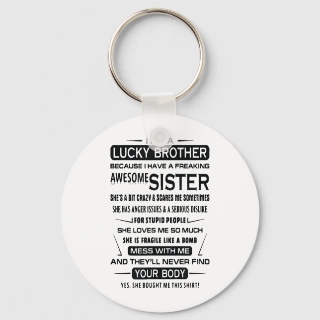 Jag är en lucky Brother-julgåva till broder Nyckelring (Framsida)