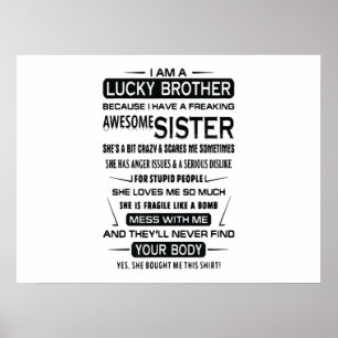 Jag är en lucky Brother-julgåva till broder Poster