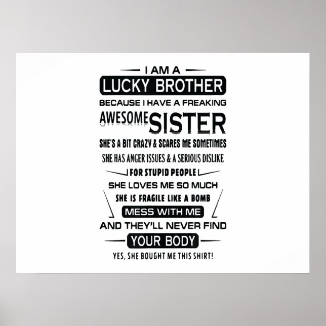 Jag är en lucky Brother-julgåva till broder Poster (Framsidan)