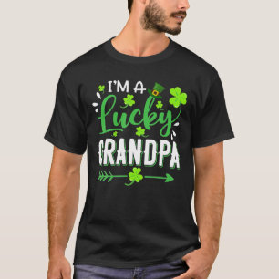 Jag är en lucky Grandpa Shamrock Top hat St Patric T Shirt