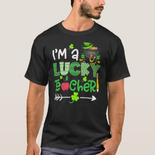 Jag är en Lucky Teacher Apple Pencil St patricks d T Shirt