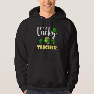 Jag är en Lucky Teacher Irish Shamrock St Patrick Hoodie