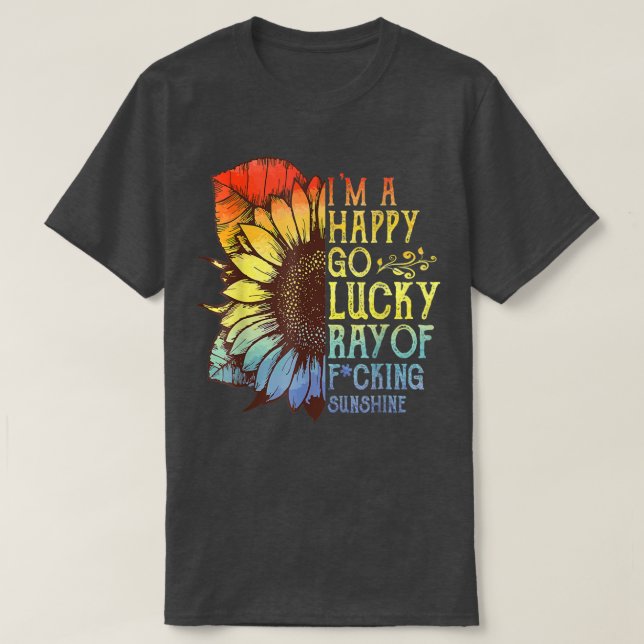 Jag är en Lycklig-lucky Ray av solrosolja LGB T Shirt (Design framsida)