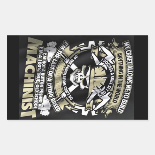 Jag är en Machinist Rektangulärt Klistermärke (Framsida)