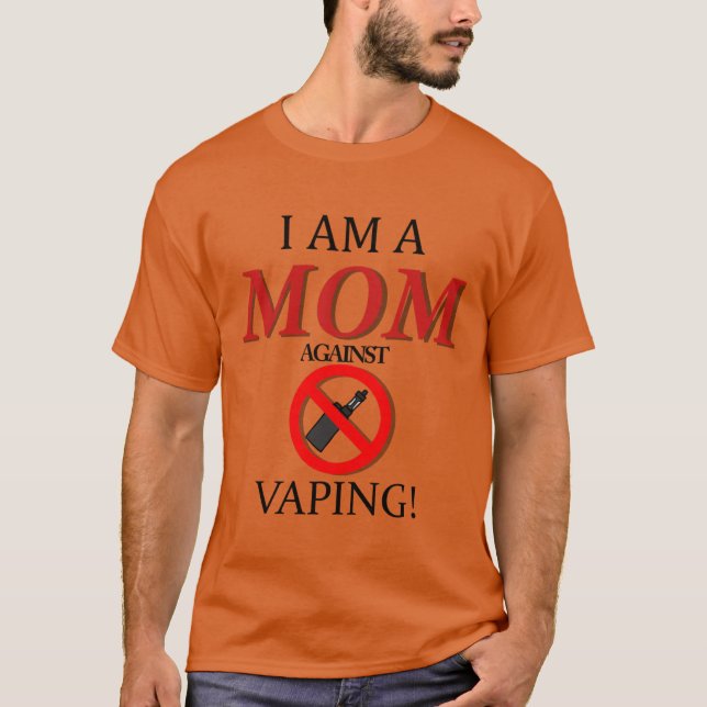 Jag är en MAMMA mot VAPING retro T Shirt (Framsida)
