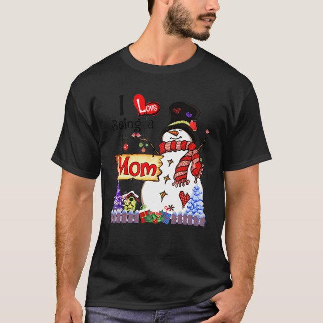 Jag är en Mamma-Snögubbe-jul i Julafton T Shirt (Framsida)