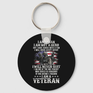 Jag är en man som jag inte är, för jag är veterand nyckelring