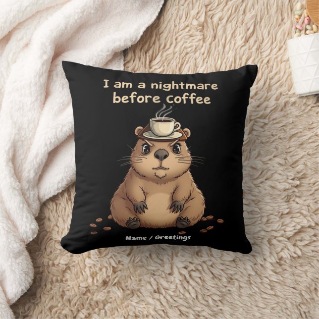 Jag är en mardröm före kaffe, älskares motto kudde (Filt)