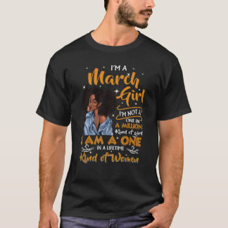 Jag är en mars-tjej Svarta kvinnors födelsedagsfir T Shirt