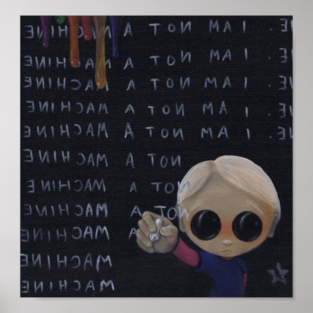 Jag är en maskin-teckning poster (Framsidan)