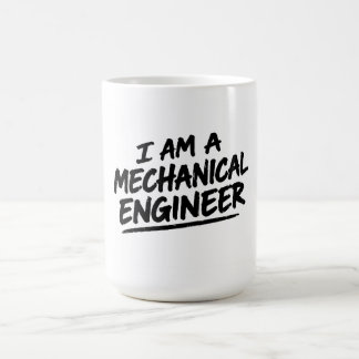 Jag är en maskiningenjör, fet borsttypografi kaffemugg