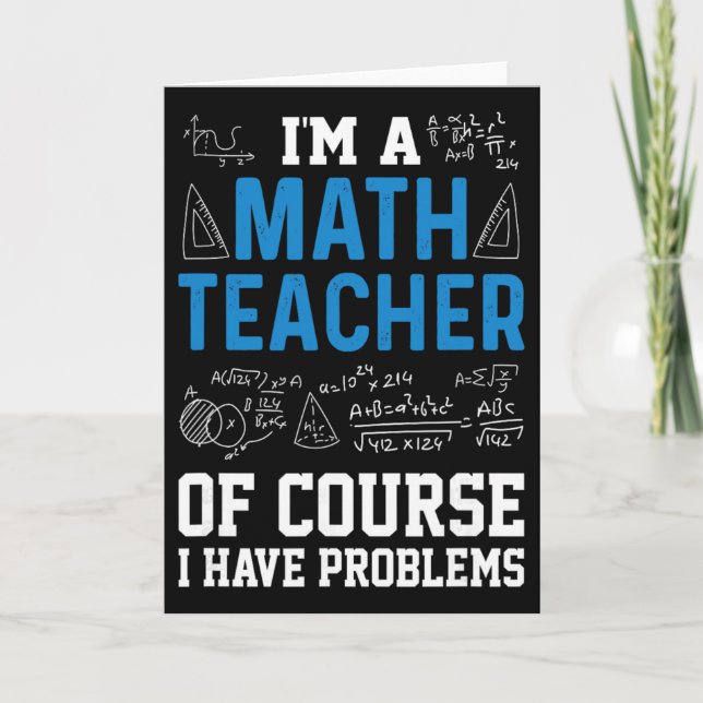 Jag är en matematiklärare, jag har problem, roligt kort (Framsida)