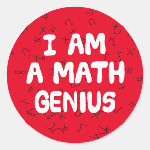 Jag är en Math Genius MaTemaes student Physics Runt Klistermärke