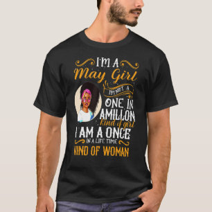 Jag är en May Girl Black Women Taurus Birthday Cut T Shirt