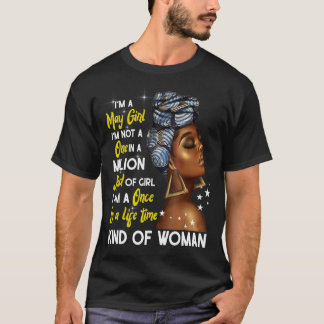 Jag är en May Girl Taurus Birthday Proud Melanin B T Shirt