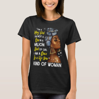 Jag är en May Girl Taurus Birthday Proud Melanin B T Shirt