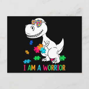 Jag är en Medveten inom familjen Dinosaur Autism Vykort