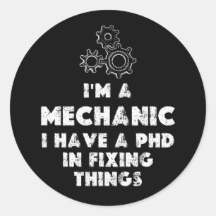 Jag är en mekanisk rolig runt klistermärke