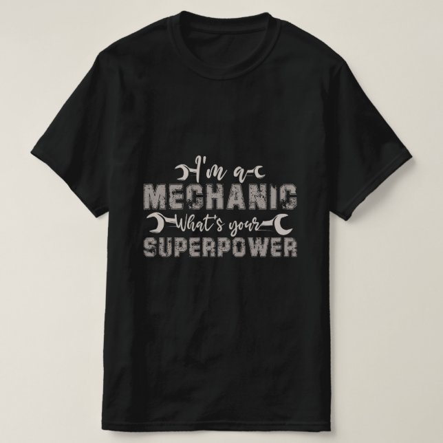 Jag är en mekanisk supermakt t shirt (Design framsida)