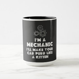 Jag är en mekaniskt funna citat kattunge mugg
