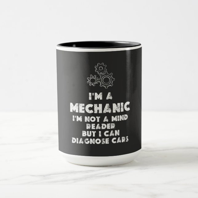 Jag är en mekaniskt funna citat mugg (Center)