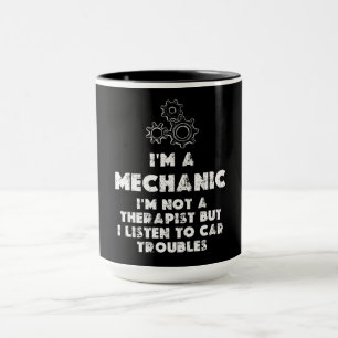 Jag är en mekaniskt funna citat mugg