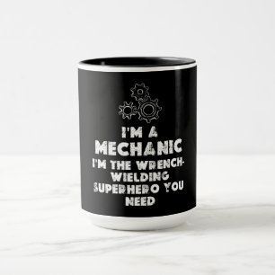 Jag är en mekaniskt funna citat mugg