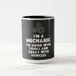 Jag är en mekaniskt funna citat mugg
