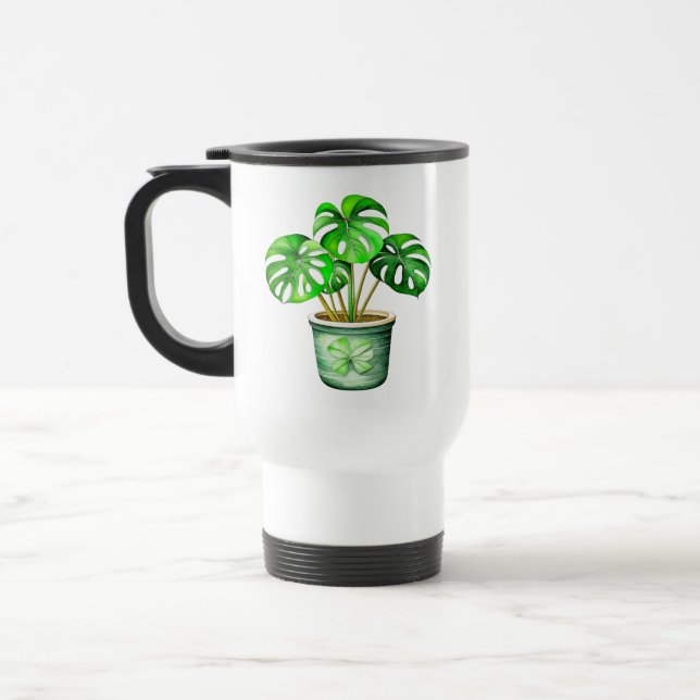 Jag är en Monstera utan min kaffe | Funny Plant Pu Resemugg (Vänster)
