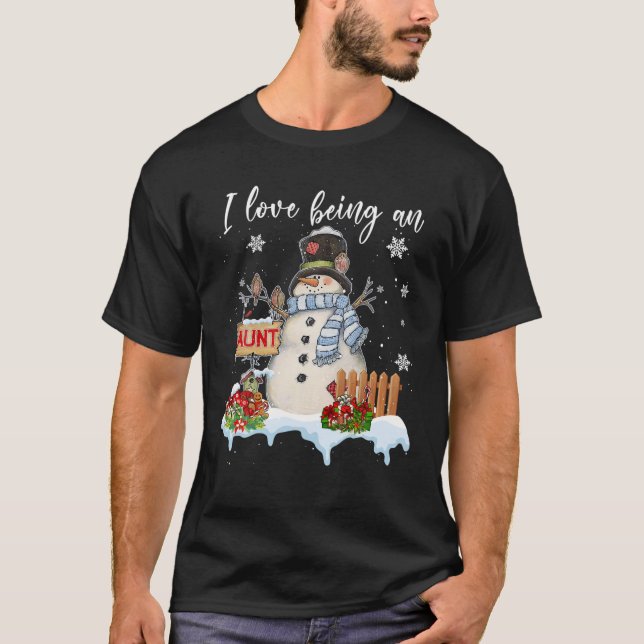Jag är en Moster Snögubbe-familjjul i Kärlek T Shirt (Framsida)