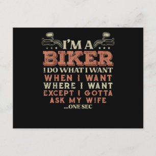 Jag är en motorcyklist jag gör vad jag vill rolig tilläggskort