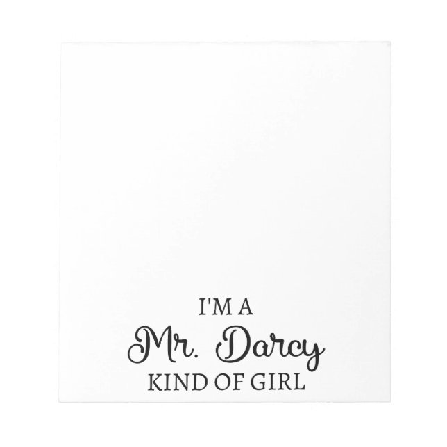 Jag är en Mr Darcy-typ av tjej jag är. Anteckningsblock (Framsida)