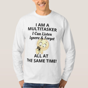 Jag är en multitasker Funny Tee & cell mobil emoji