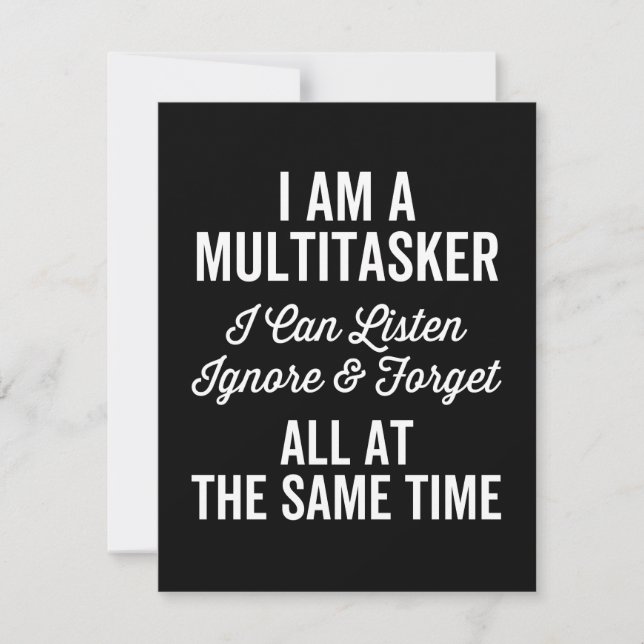 Jag är en multitasker och jag kan lyssna och glömm spara datumet (Framsida)