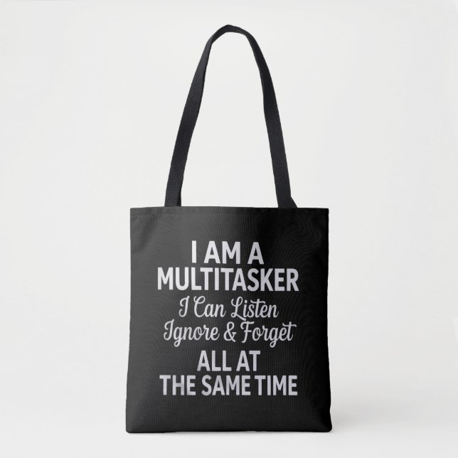 Jag är en multitasker Roligt arbetslivshumor Tygkasse (Framsida)