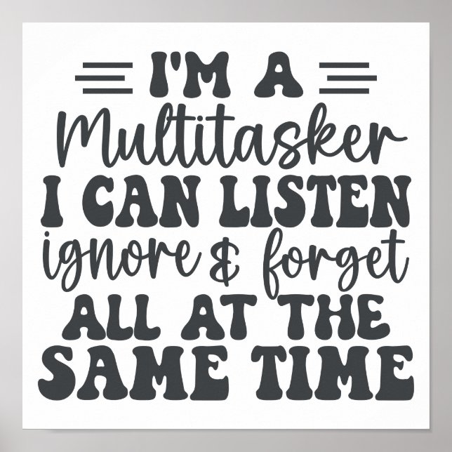 Jag är en multitasker som jag kan lyssna på och gl poster (Framsidan)