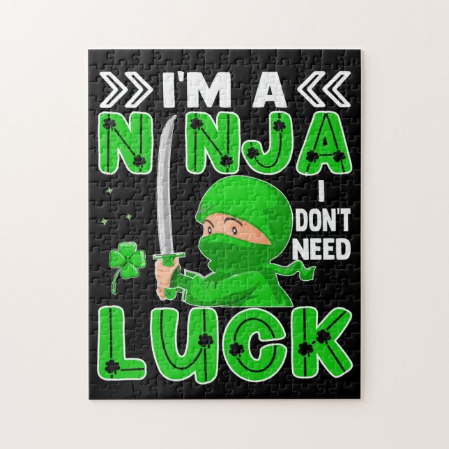 Jag är en Ninja jag inte behöver Tur St. Patrick's Pussel (Vertikal)