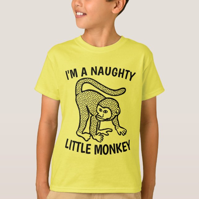 JAG ÄR EN NÖJD LITTLE MONKEY LUNT-Shirts T Shirt (Framsida)