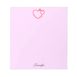 Jag är en Nurse Stethoscope Heart Personlig Namn Anteckningsblock